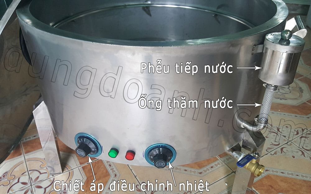Cấu tạo bên ngoài Nồi hấp bánh bèo inox dùng điện