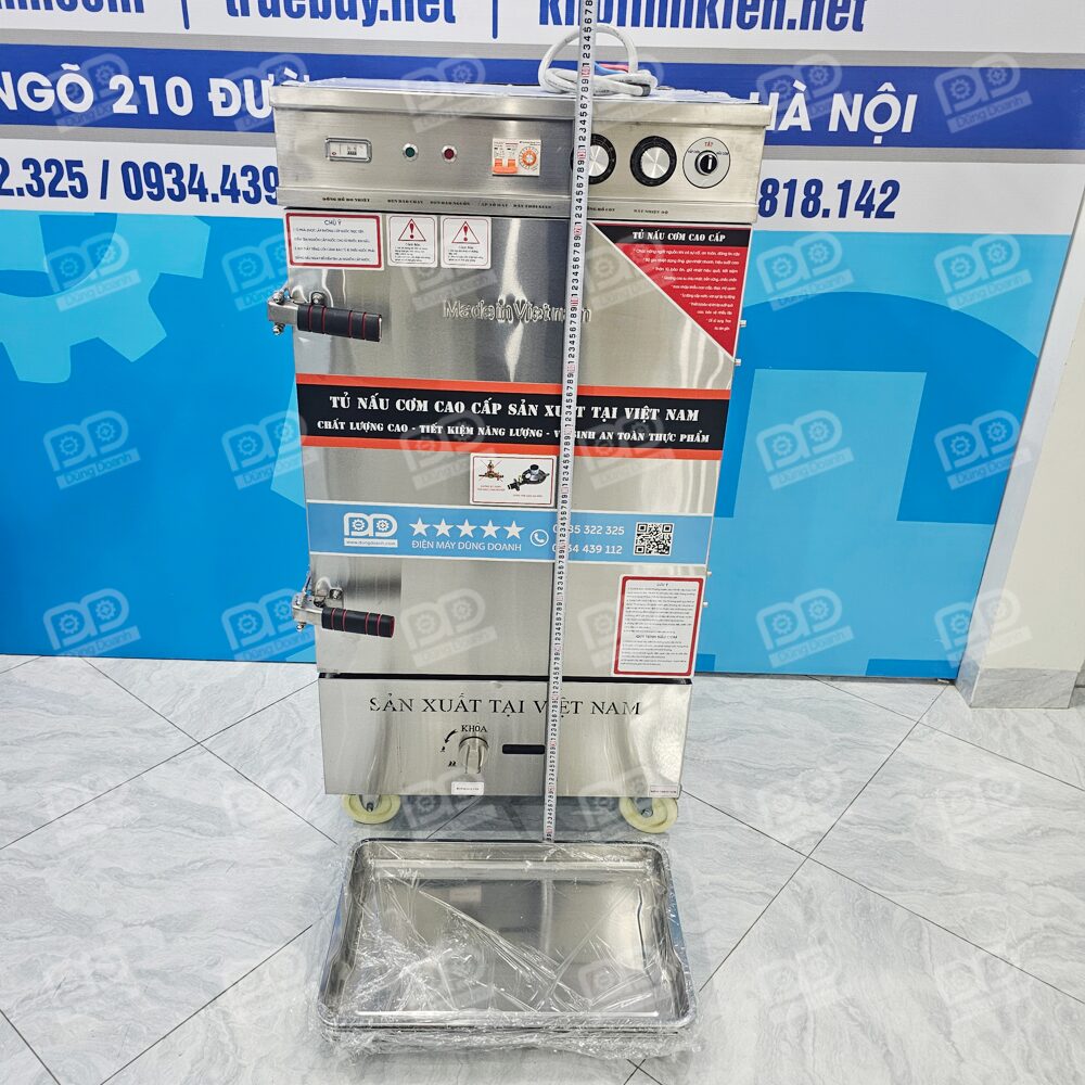 Chiều cao tổng thể tủ 8 khay gas điện