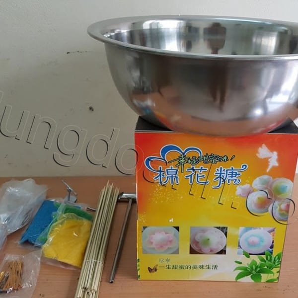 Máy làm kẹo bông di động dùng gas + ác quy