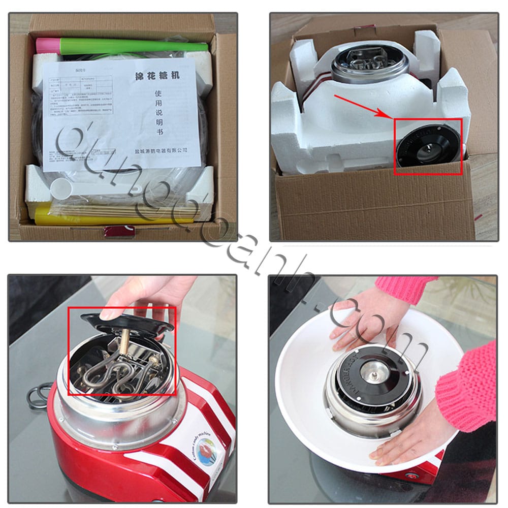 Mở hộp máy làm kẹo bông mini