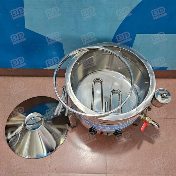 Nồi tráng bánh cuốn Inox 2 lớp dùng điện 11 Vành khuân kép vừa cứng cáp vừa nặng không bồng khi tráng