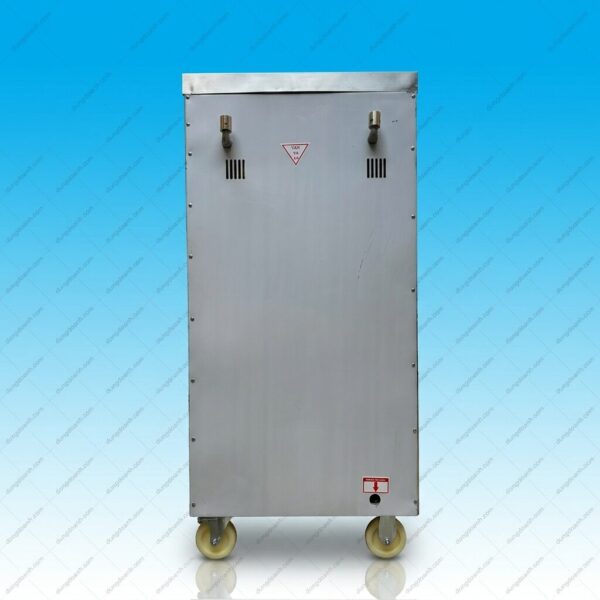 Tủ nấu cơm gas 10 khay 7 Mặt sau tủ 10 khay dùng gas