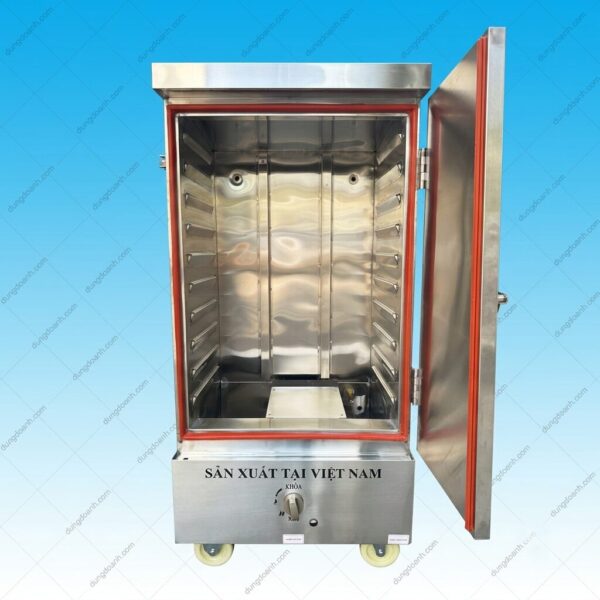 Tủ nấu cơm gas 10 khay 6 Bên trong tủ 10 khay đa năng có phao cấp tự động