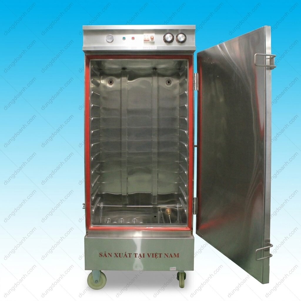 Tủ nấu cơm điện có hẹn giờ tự tắt 12 khay 4 Trang bị van phao cấp nước tự động, đảm bảo quá trình nấu không bị gián đoạn.