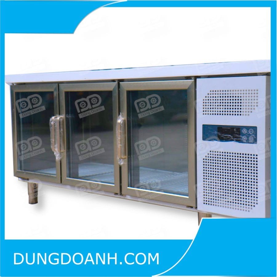 Tủ lạnh quầy bar 3 cánh kính nằm ngang 1m8