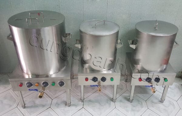 Bộ ba nồi phở dung điện 50 30 30 lít chất liệu inox dày dặn bền đẹp, bọc bảo ôn giữ nhiệt tiết kiệm điện năng