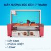 Máy nướng xúc xích 7 thanh có mặt kính bảo vệ, công suất 1.33kW, 2 vùng nhiệt.