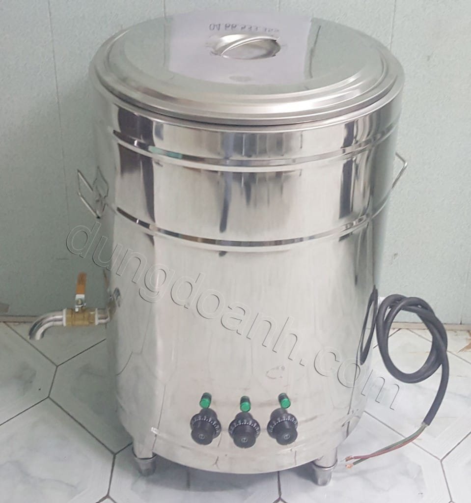 Nồi luộc giò 100 lít dùng điện chất liệu inox 2 lớp lớp bảo ôn giữ nhiệt, tiết kiệm điện năng