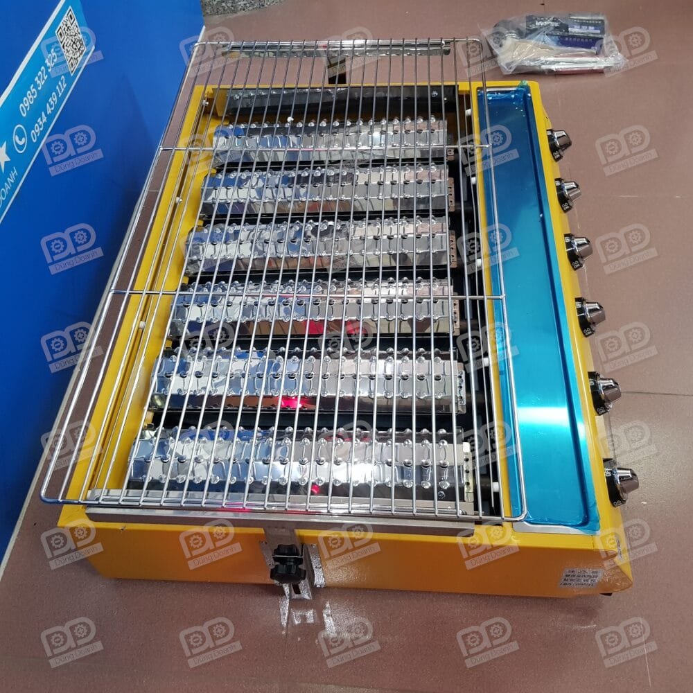Mặt bên bếp nướng gas hồng ngoại bbq 6 họng