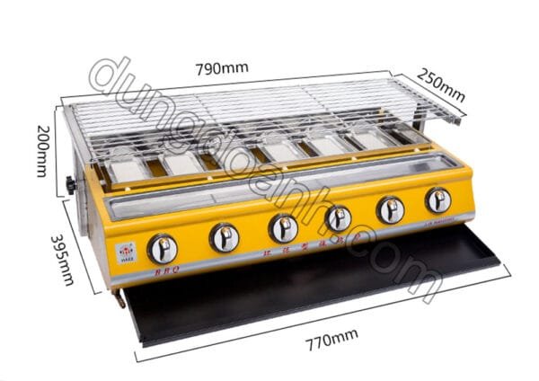 Kích thước bếp nướng BBQ dùng gas 6 họng