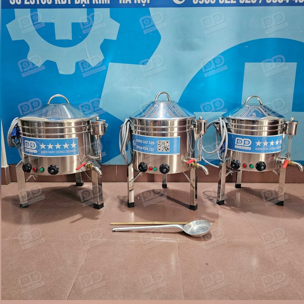 Nồi tráng bánh cuốn 40-35-30 đặt cạnh nhau