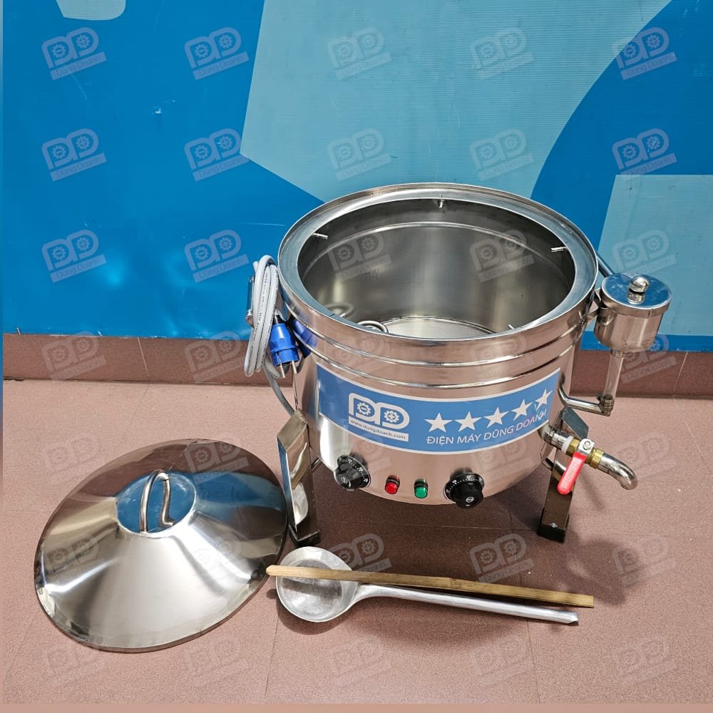 Nồi inox 304 có phễu tiếp nước có bảo ôn chống nóng