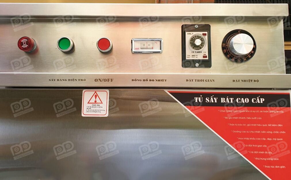 Bảng điều khiển tủ sấy bát 2 cánh inox