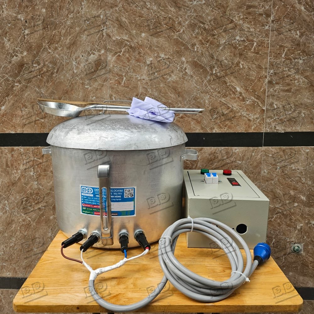 Nồi tráng bánh cuốn điện nhôm có thăm mực nước - Ảnh 3