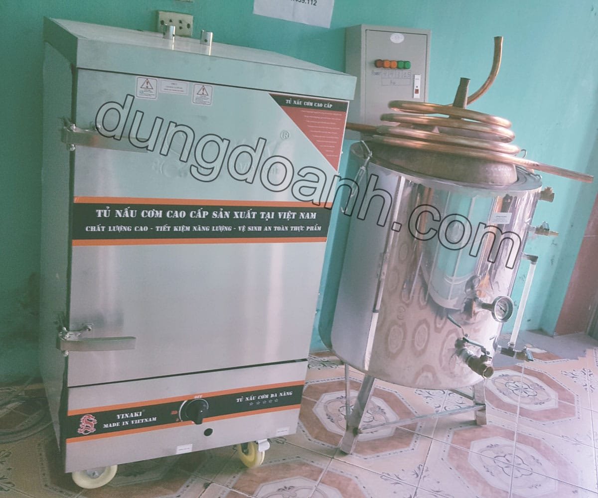 Bộ nồi nấu rượu và tủ nấu cơm 20 kg gạo