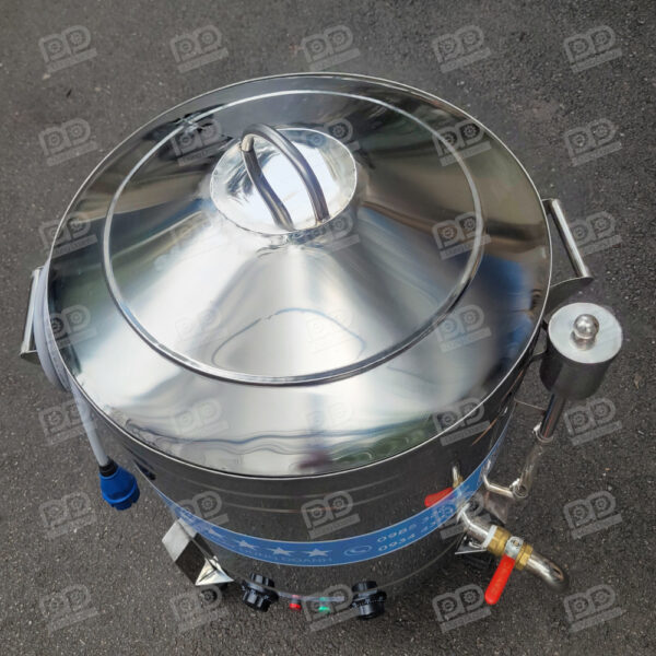 Nồi đồ xôi bằng điện inox 2 lớp 15 kg 9 Nắp vung hình nón hơi nước không nhỏ xuống xôi