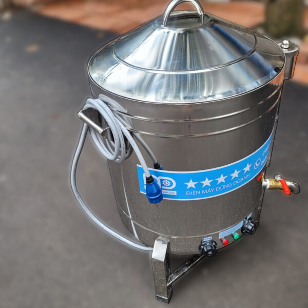 Nồi đồ xôi bằng điện inox 2 lớp 15 kg 12 Phích cắm công nghiệp chịu tải cao
