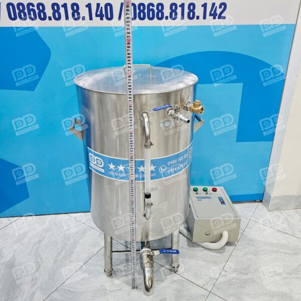 Chiều cao tổng thể nồi đậu 50 lít hơi nước cách thủy