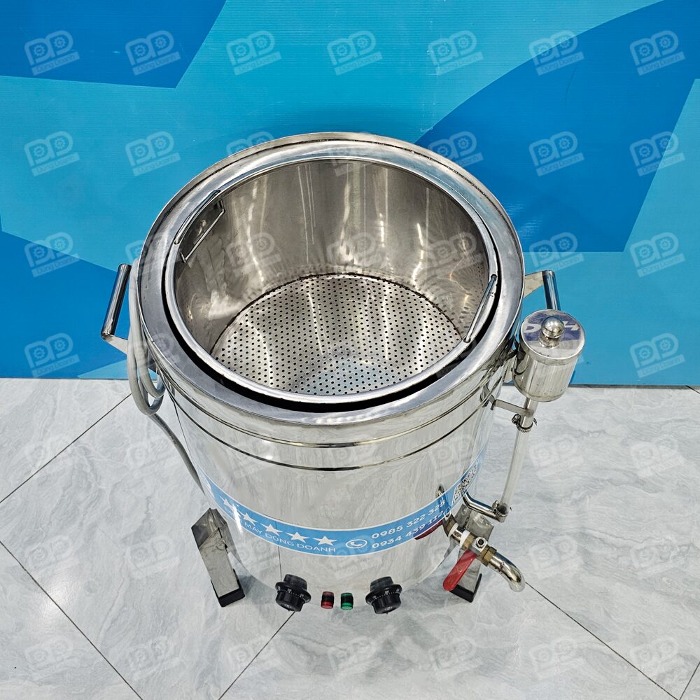 Nồi đồ xôi điện công nghiệp inox 2 lớp 10 kg 18 Nồi đồ xôi bằng điện được hoàn thiện tỉ mỉ, dáng gọn gàng, bền chắc từng chi tiết.