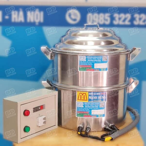 Chõ đồ xôi nhôm truyền thống có tủ điện mới