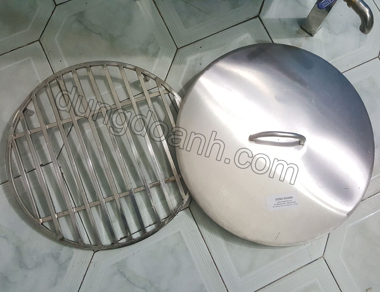 Nồi luộc giò bằng điện inox 2 lớp 80 lít 12 Nắp đậy + giá chắn đáy nồi