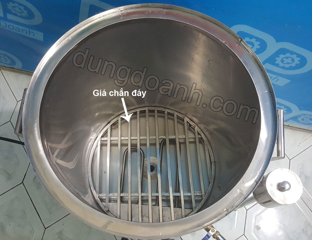 Nồi luộc giò bằng điện inox 2 lớp 80 lít 9 Lòng nồi 44cm, sâu 56 cm