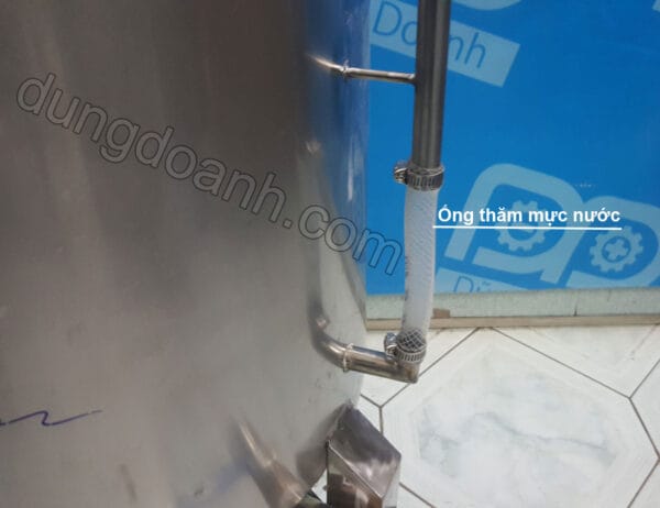 Nồi luộc giò bằng điện inox 2 lớp 80 lít 18 Ống thăm mực nước