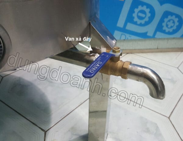 Nồi luộc giò bằng điện inox 2 lớp 80 lít 16 Van xả đáy vệ sinh tiện dụng