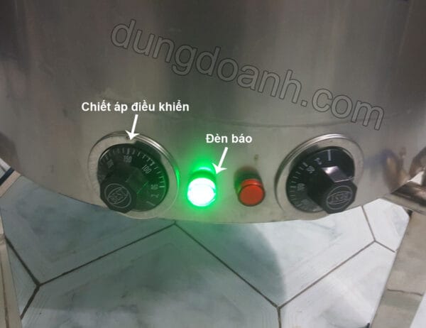 Nồi luộc giò bằng điện inox 2 lớp 80 lít 15 Chiết áp điều khiển + đèn báo