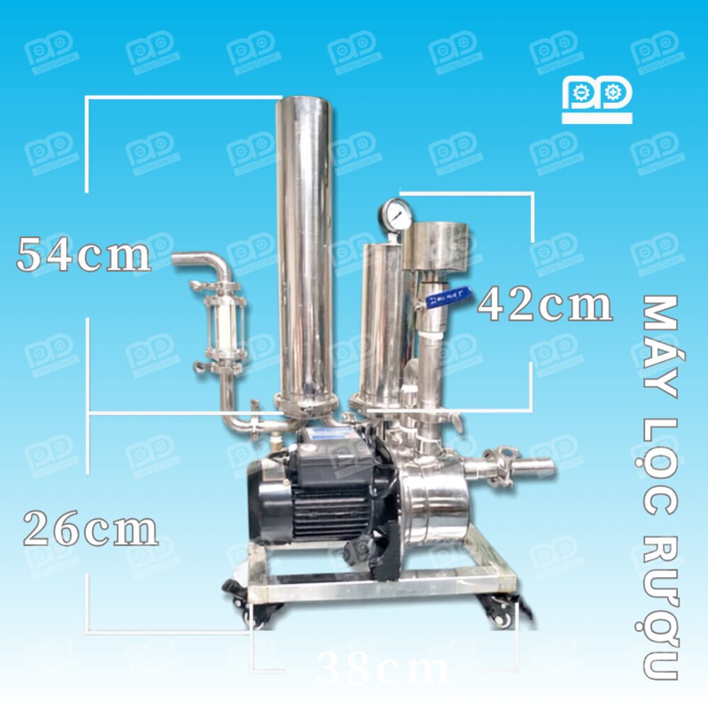 Máy lọc rượu 1000 lít/h 2 Kích thước máy lọc rượu