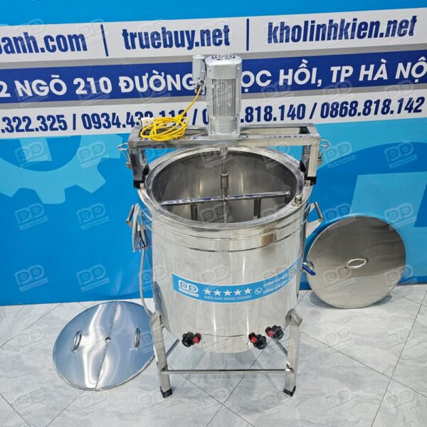 Nồi có 2 nắp 1 nắp dùng khi khuấy 1 nắp dùng như nồi nấu thường