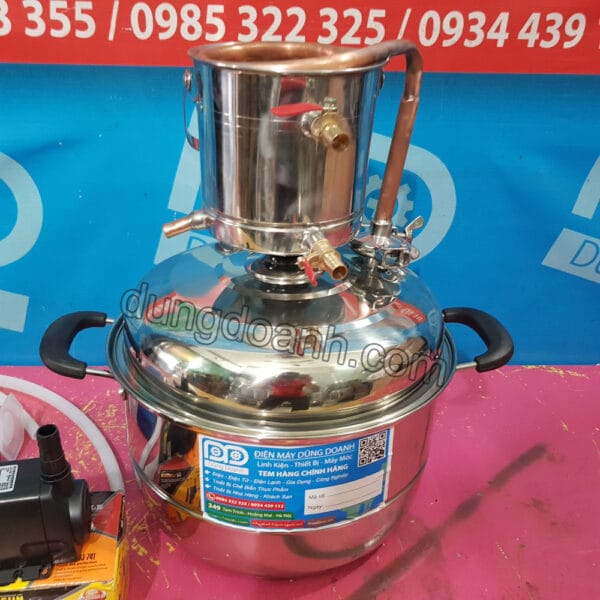 Alternative view of Nồi chưng cất rượu mini 10 lít ruột làm lạnh ống đồng