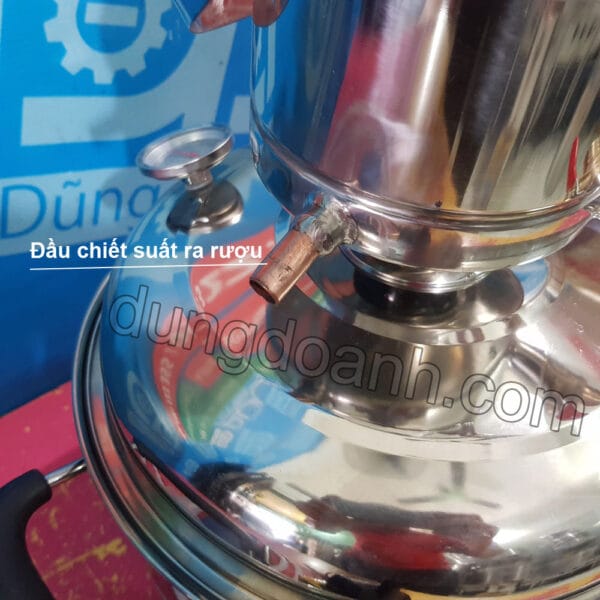 Nồi chưng cất rượu mini 10 lít ruột làm lạnh ống đồng - Ảnh 4