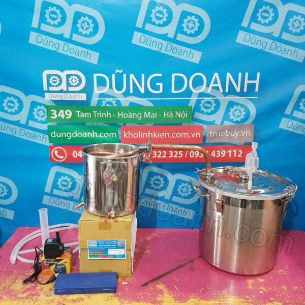 Alternative view of Nồi nấu rượu inox gas than củi 32 lít làm lạnh ruột đồng