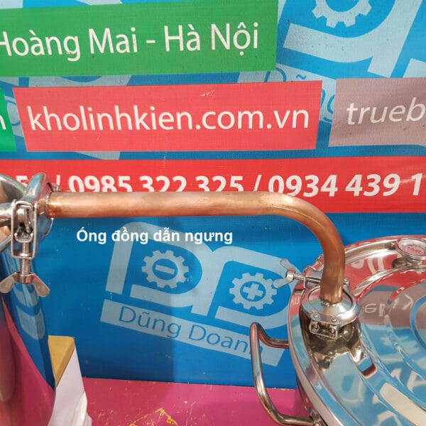 Nồi nấu rượu inox gas than củi 32 lít làm lạnh ruột đồng - Ảnh 4
