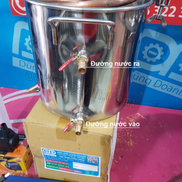 Nồi nấu rượu inox gas than củi 32 lít làm lạnh ruột đồng - Ảnh 6