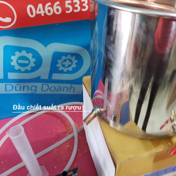 Nồi nấu rượu inox gas than củi 32 lít làm lạnh ruột đồng - Ảnh 7
