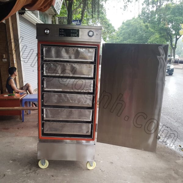 Bên trong tủ hấp bánh gai Dũng Doanh