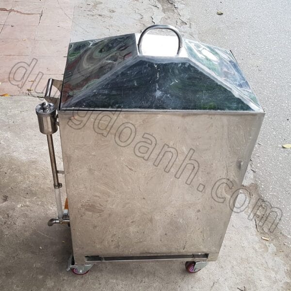 Mặt hông Máy hấp bánh 3 tầng đa năng 100 lít hình vuông
