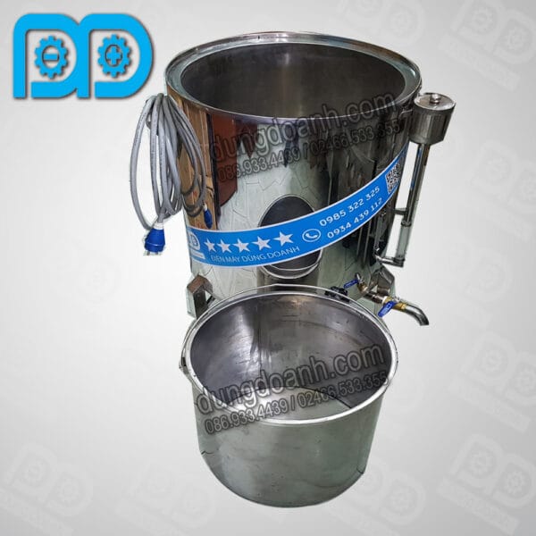 Nồi hấp pate công nghiệp 15kg 8 Trang bị giỏ hấp inox Ф35x40cm dễ dàng tháo lắp và cất lấy thành phẩm
