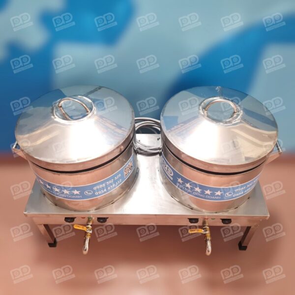 Bộ nồi tráng bánh cuốn đôi liền bàn 30cm 12 Thiết kế liền bàn chắc chắn, giúp người sử dụng thao tác dễ dàng và gọn gàng hơn so với các loại bếp truyền thống