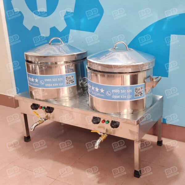 Bộ nồi tráng bánh cuốn đôi liền bàn 30cm 15 Hệ thống điều khiển bằng chiết áp cho phép tùy chỉnh công suất nhiệt độ riêng biệt cho từng nồi, linh hoạt theo từng loại bánh (bánh đa, bánh cuốn, bánh ướt)