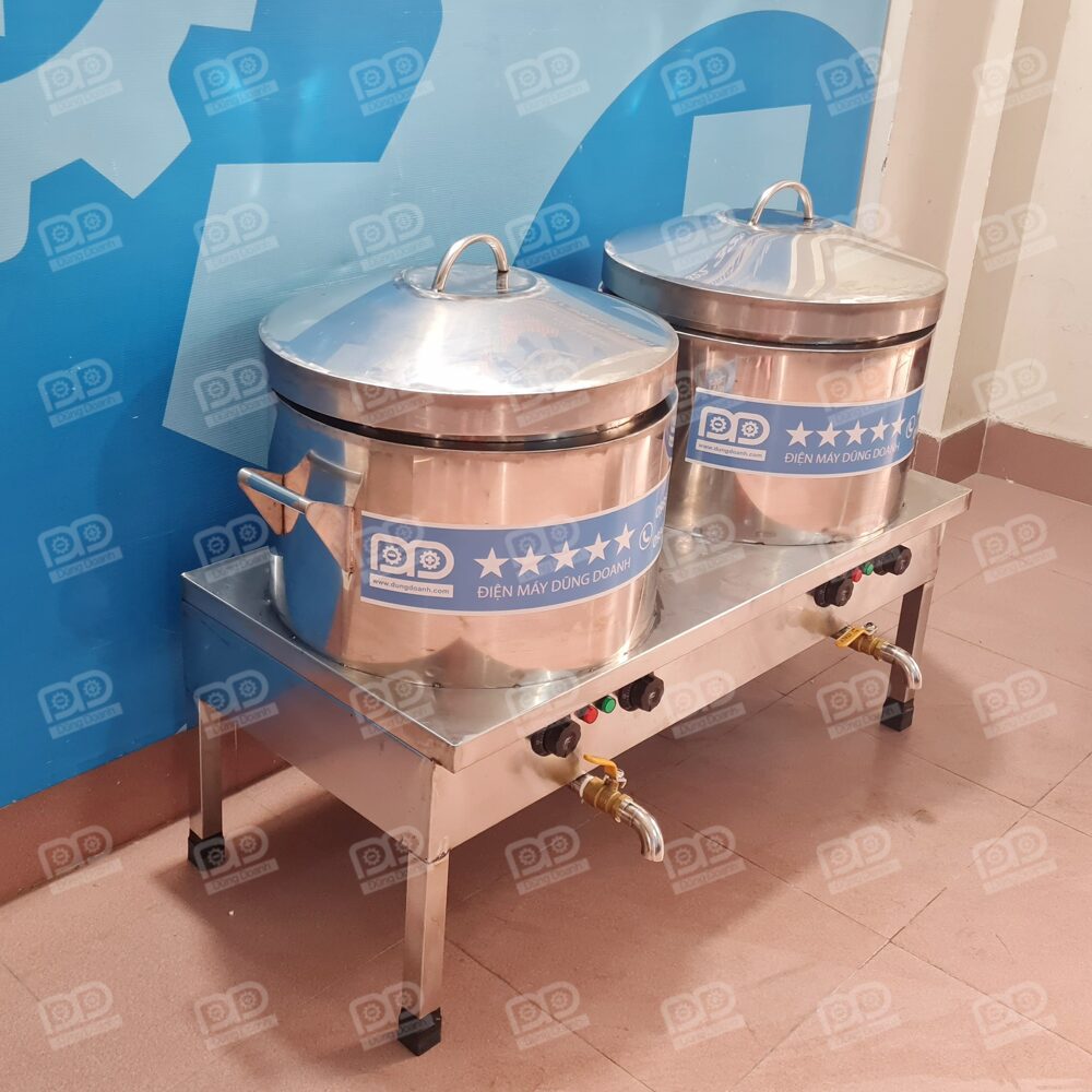 Bộ nồi tráng bánh cuốn đôi liền bàn 30cm 22 Van xả đáy cỡ lớn giúp quy trình vệ sinh nồi sau mỗi ngày làm việc trở nên nhẹ nhàng, sạch sẽ, không tốn sức lật đổ nồi