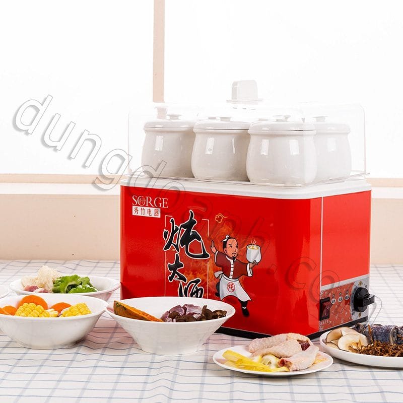 Máy có 2 tầng mỗi tầng 6 chén