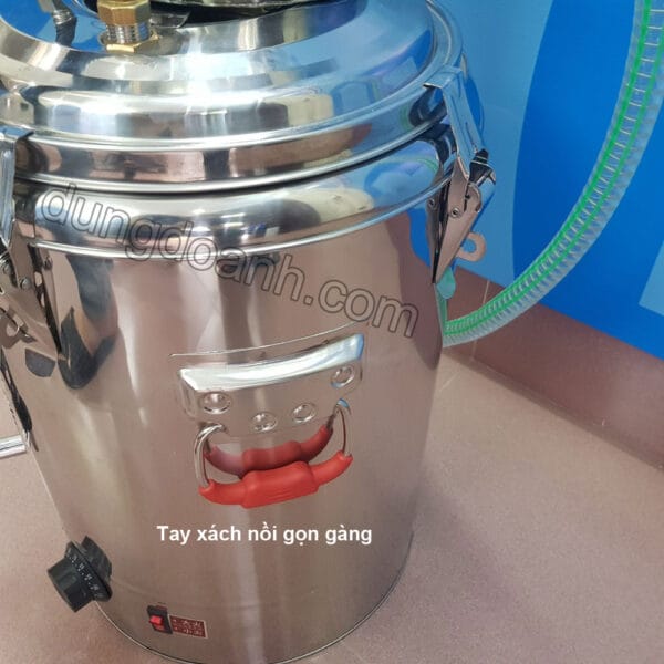 Nồi chưng cất tinh dầu điện 20L 22 tay cầm di chuyển tiện dụng
