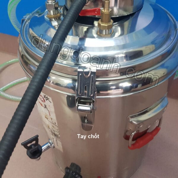 Nồi chưng cất tinh dầu điện 20L 20 Tay chốt kín nắp nồi ép gioăng