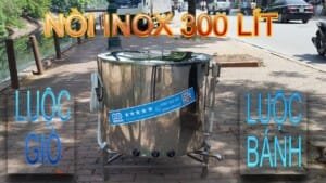 Nồi inox khổng lồ luộc bánh chưng luộc giò