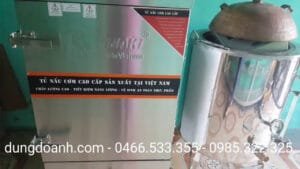 Tủ nấu cơm 8 khay vừa dùng điện vừa dùng gas