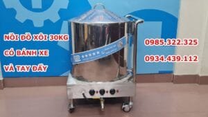 Nồi đồ xôi 30kg có bệ đỡ và bánh xe đẩy
