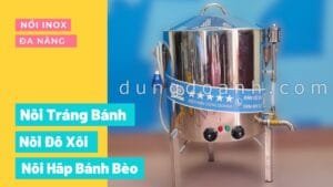 Nồi đồ xôi + hấp bánh bèo + tráng bánh cuốn 40cm mới